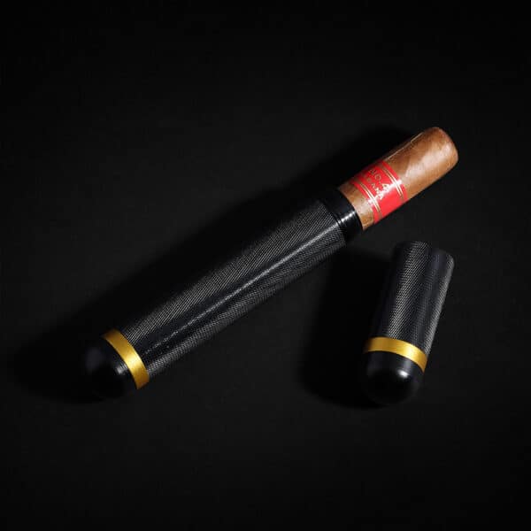 Black Portable Aluminum Alloy Cigar Tube
