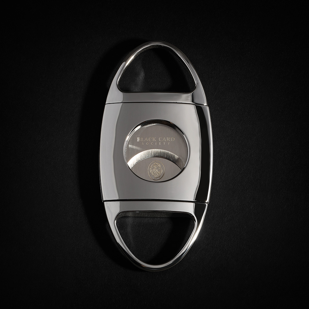 Customized Black Card Society Double-Edged Cigar Guillotine-Polished Silver