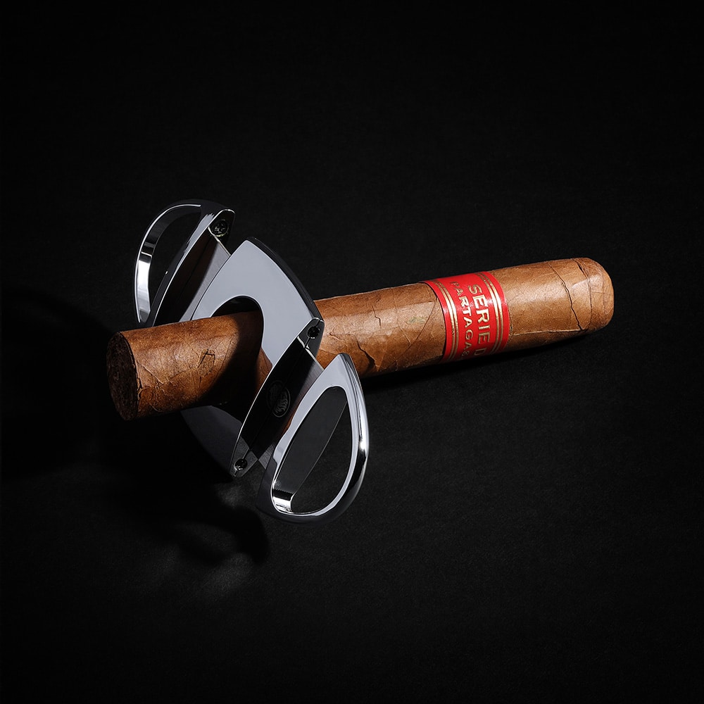 Customized Black Card Society Double-Edged Cigar Guillotine-Polished Silver