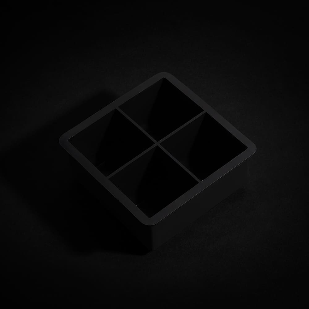 Large 1.97” Silicone Ice Cube Mold w/ Clear Lid-Black