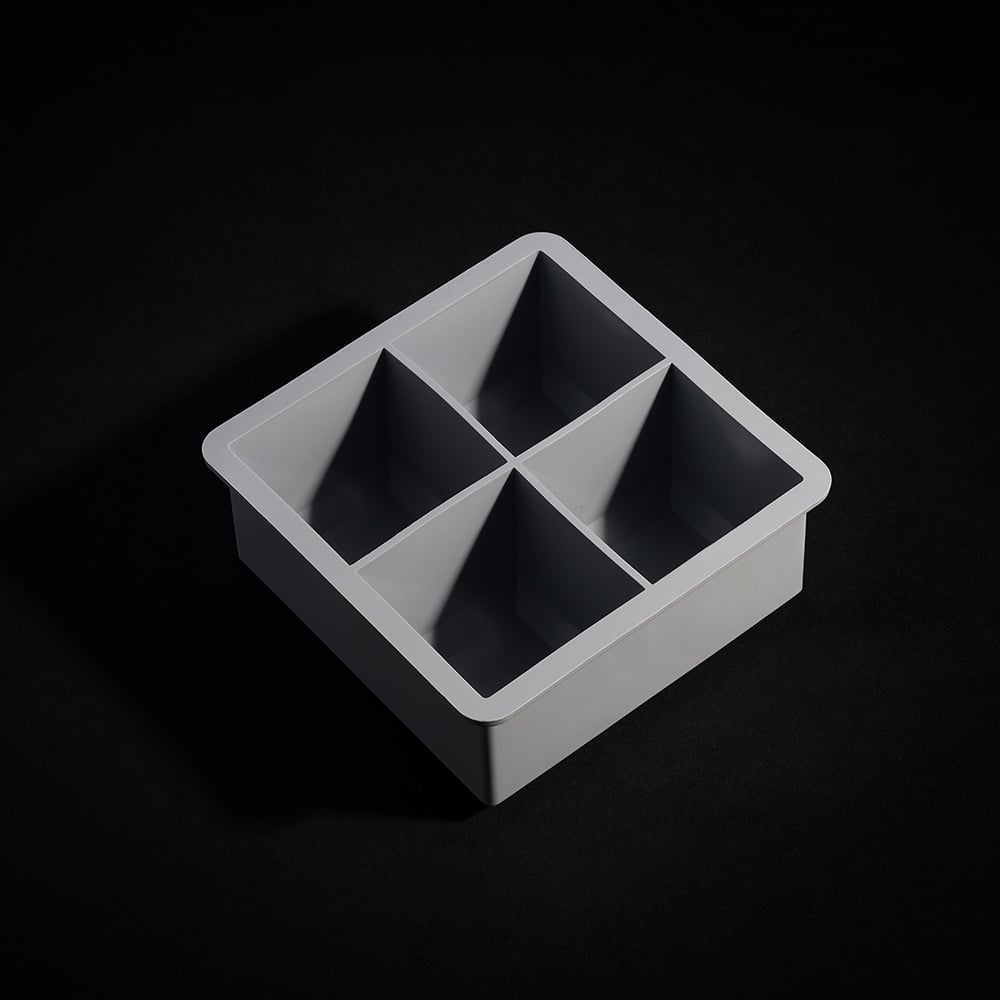 Large 1.97” Silicone Ice Cube Mold w/ Clear Lid-Gray