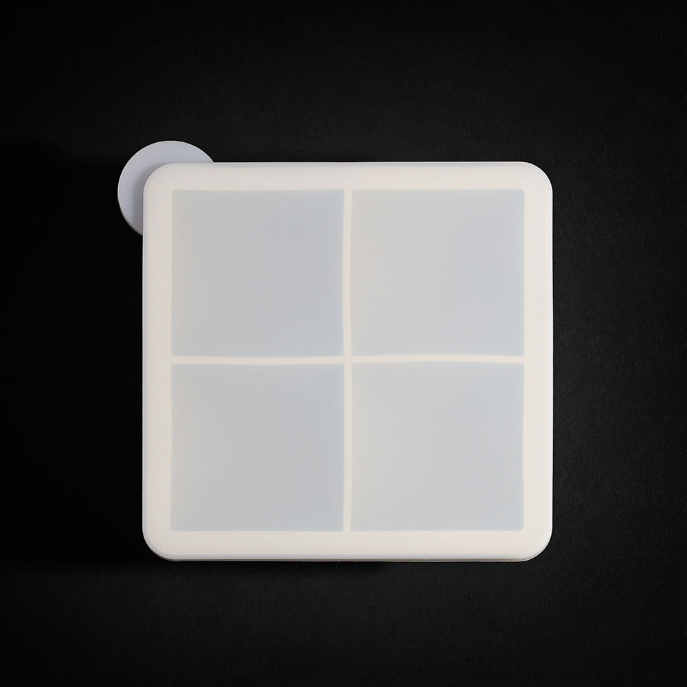 Large 1.97” Silicone Ice Cube Mold w/ Clear Lid-Gray