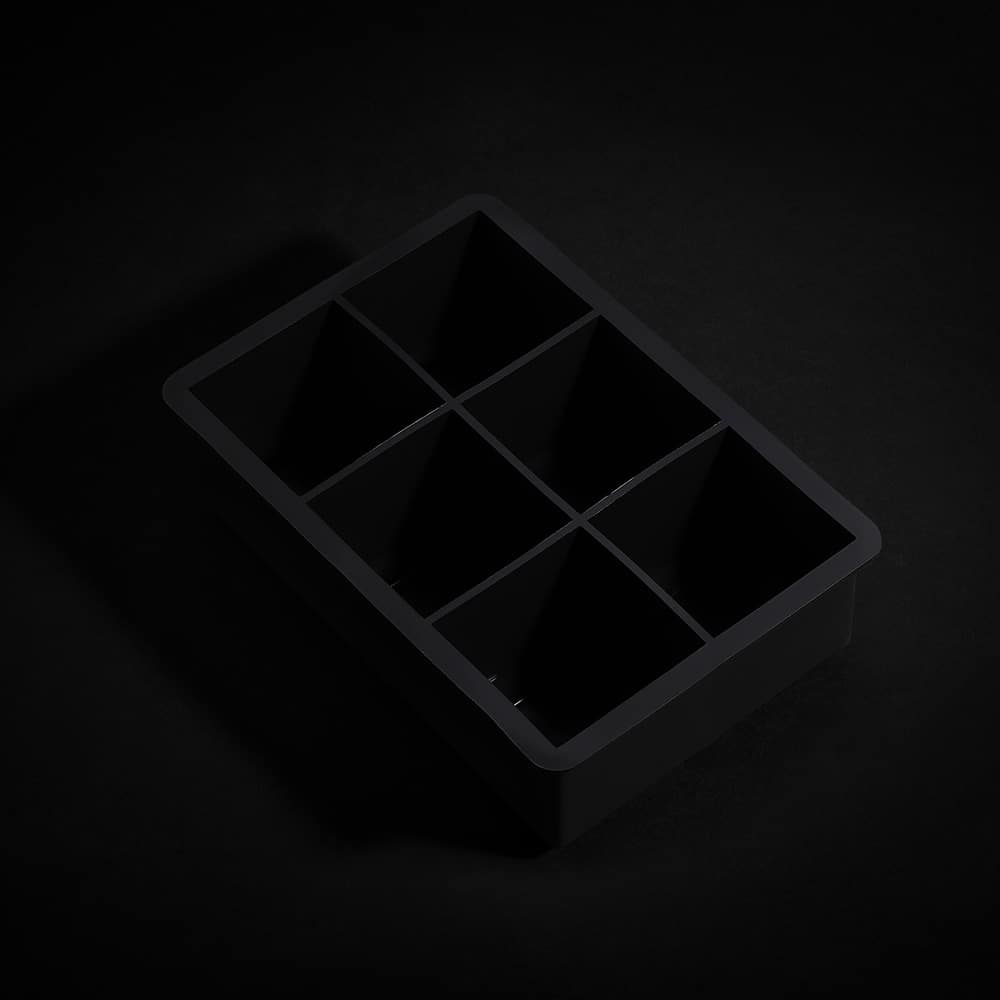 Large 2” Silicone Ice Cube Mold w/ Clear Lid-Black