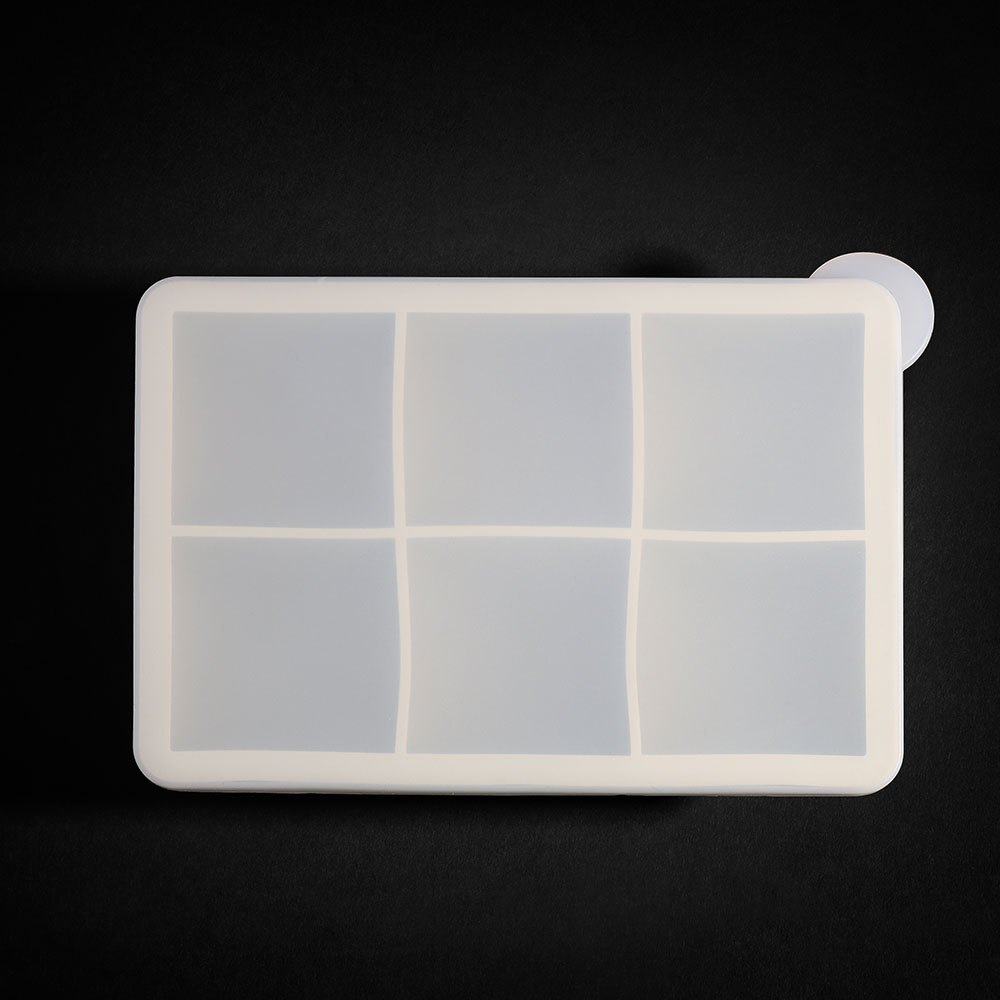 Large 2” Silicone Ice Cube Mold w/ Clear Lid-Grey