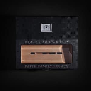 Custom Black Card Society Handcrafted Carbon Fiber Cedar Wood Humidor w/ Analog Hygrometer